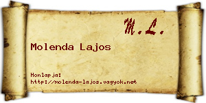 Molenda Lajos névjegykártya